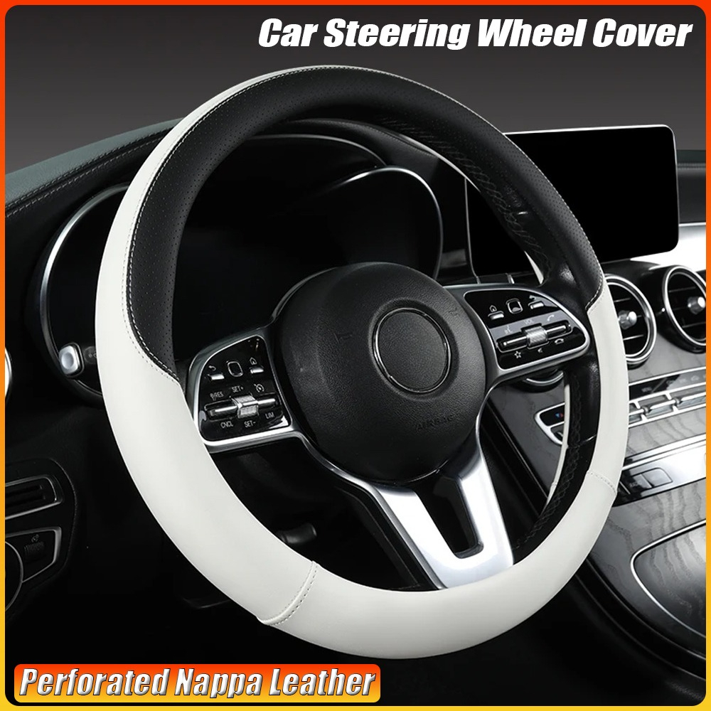 천공된 나파 가죽 자동차 핸들 커버 겨울에는 따뜻하고  - Car Steering Wheel Cover Anti Slip Breathable 리뷰 및 가격
