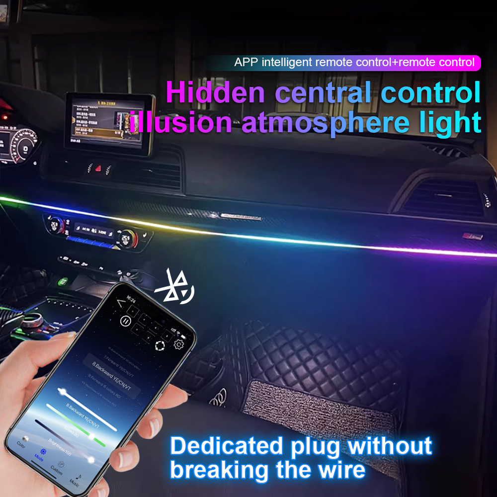 64 색상 USB 자동차 LED 주변 조명 아크릴 스트 - Led Ambient Interior Car Lights App Control 리뷰 및 가격